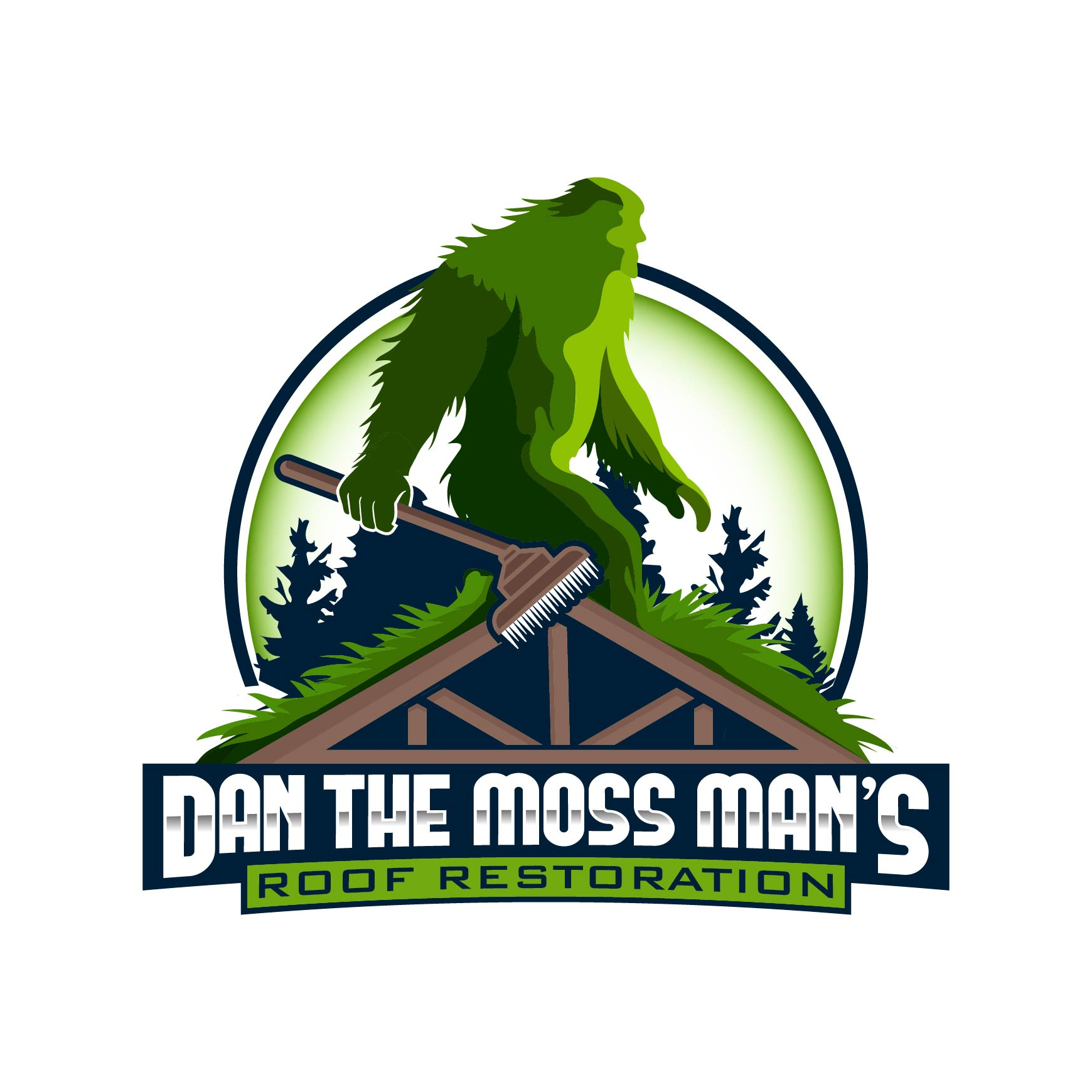 Dan the Moss Man's Roof Restoration logo